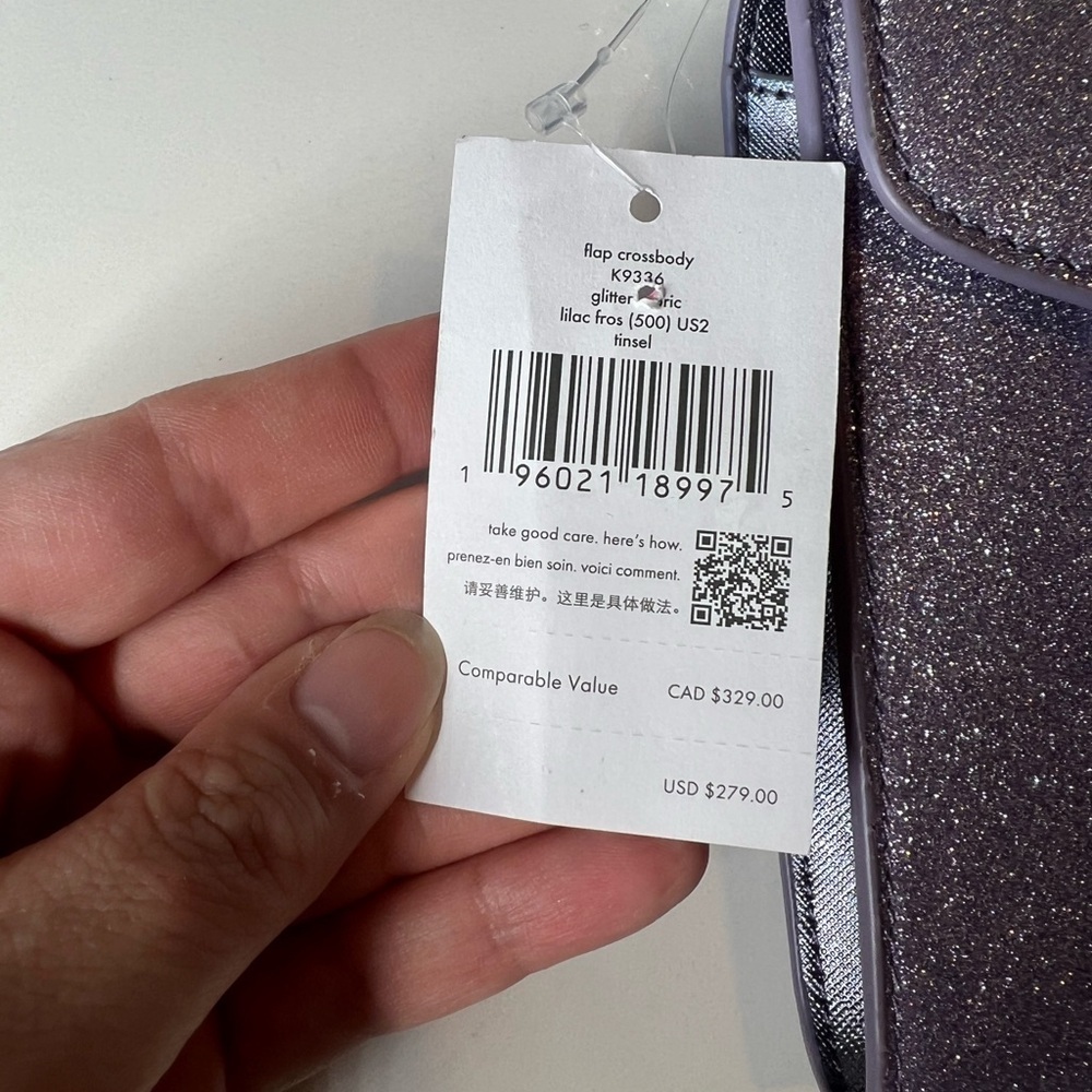 NWT Kate Spade Purple Glitter Crossbody Bag​​ - Picture 5 of 5